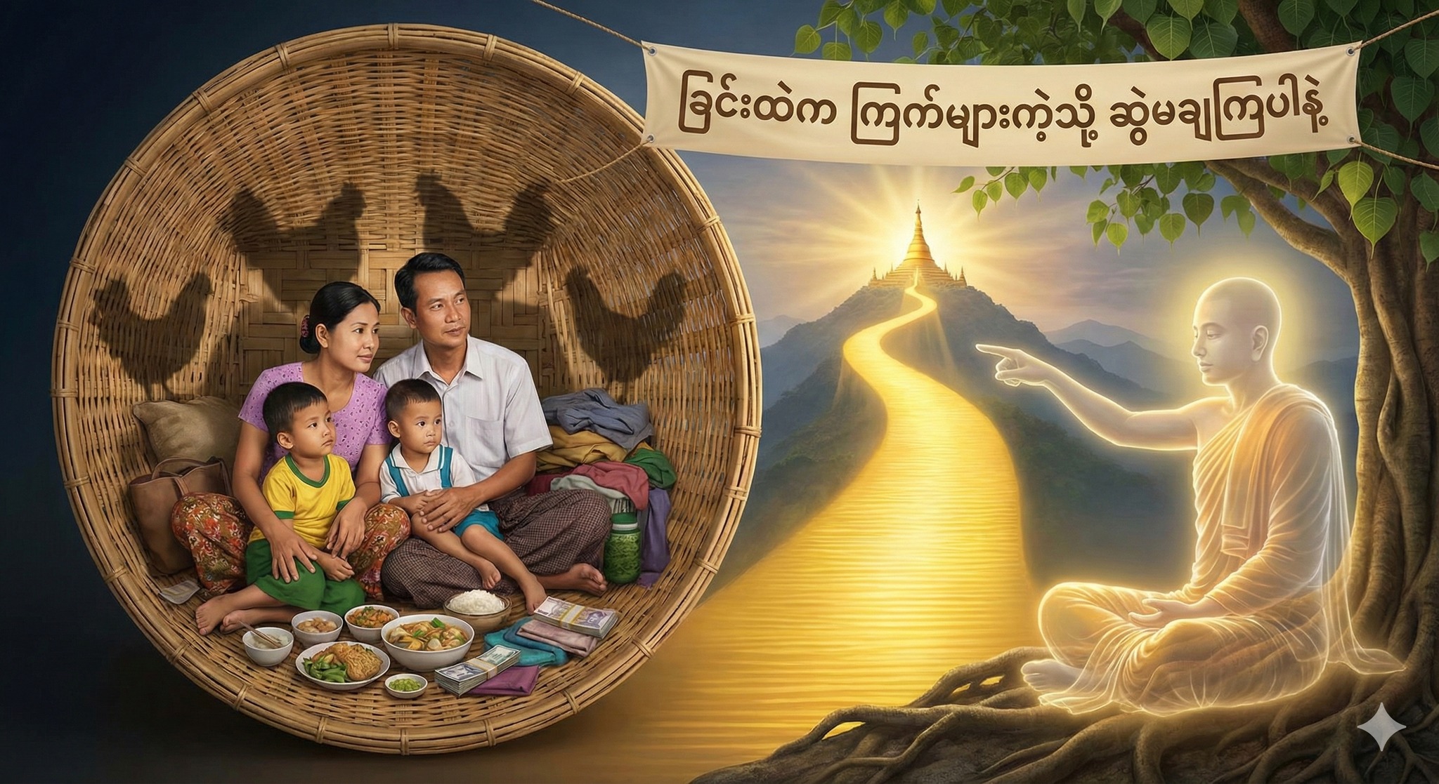 ခြင်းထဲက ကြက်များကဲ့သို့ ဆွဲမချကြပါနဲ့ – မိသားစု သံယောဇဉ်နှင့် သံသရာမှ လွတ်မြောက်ခြင်း