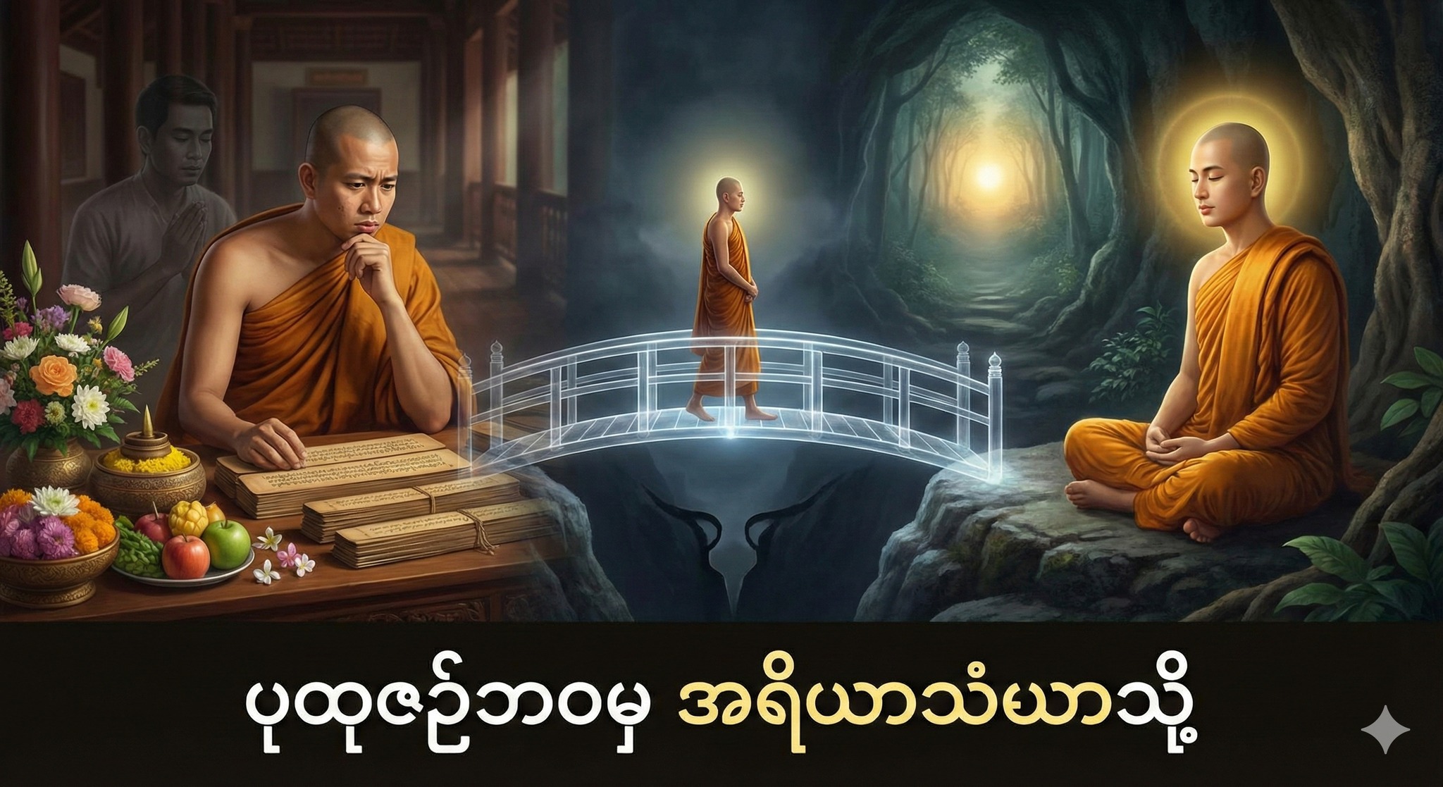 သံဃာရတနာ အစစ်အမှန် ဖြစ်ရေး (သို့မဟုတ်) ပုထုဇဉ်ဘဝမှ ရုန်းထွက်ရေး