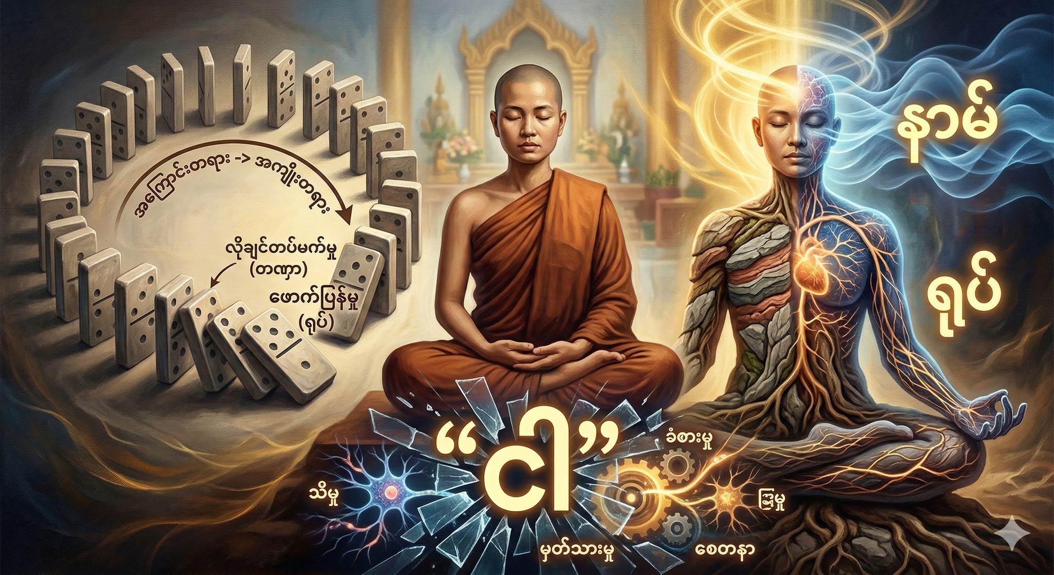 ရုပ်နာမ်ကို ခွဲခြားသိခြင်း နှင့် အကြောင်းအကျိုးကို မြင်ခြင်း