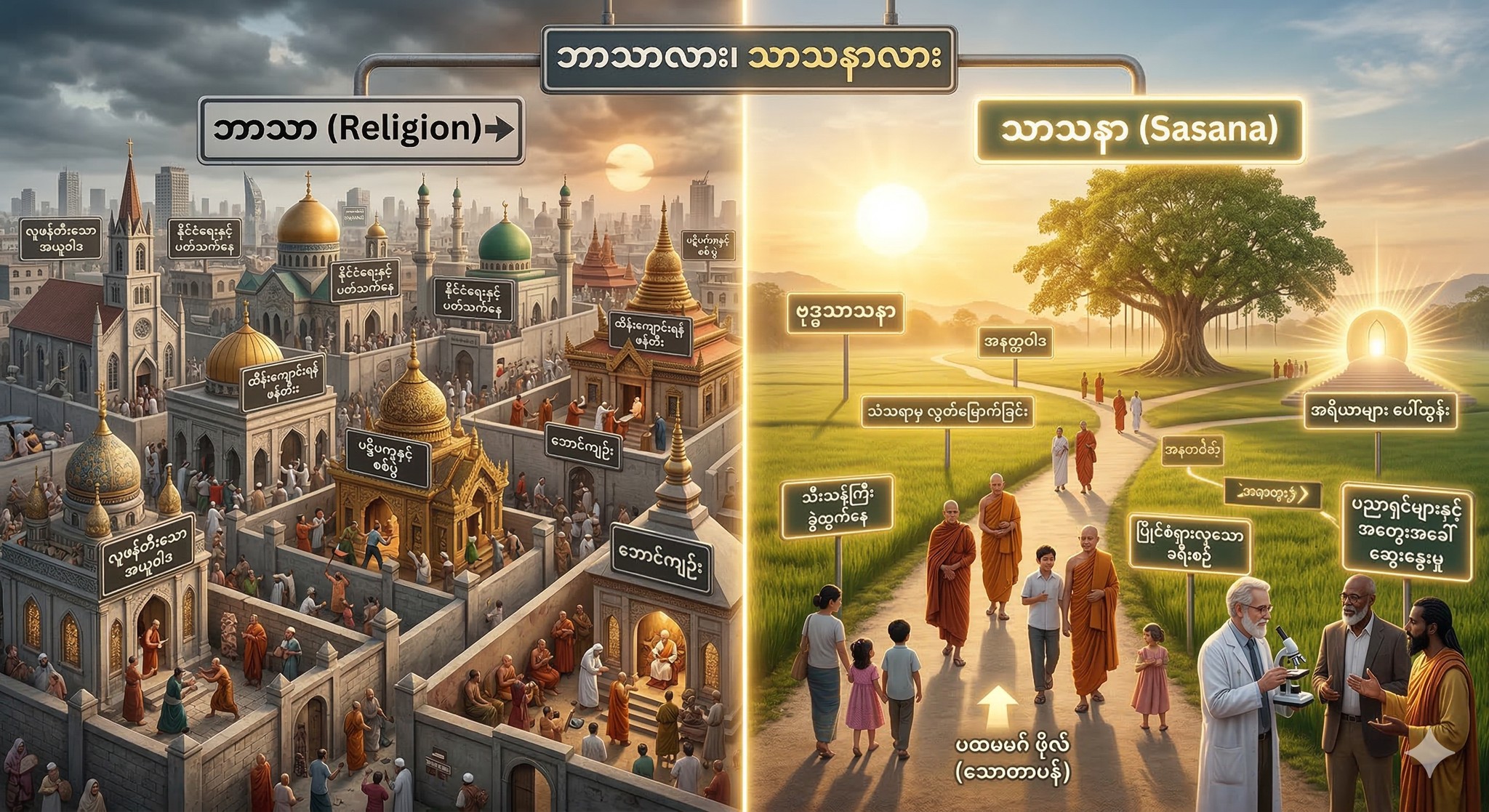 ဘာသာ လား၊ သာသနာ လား