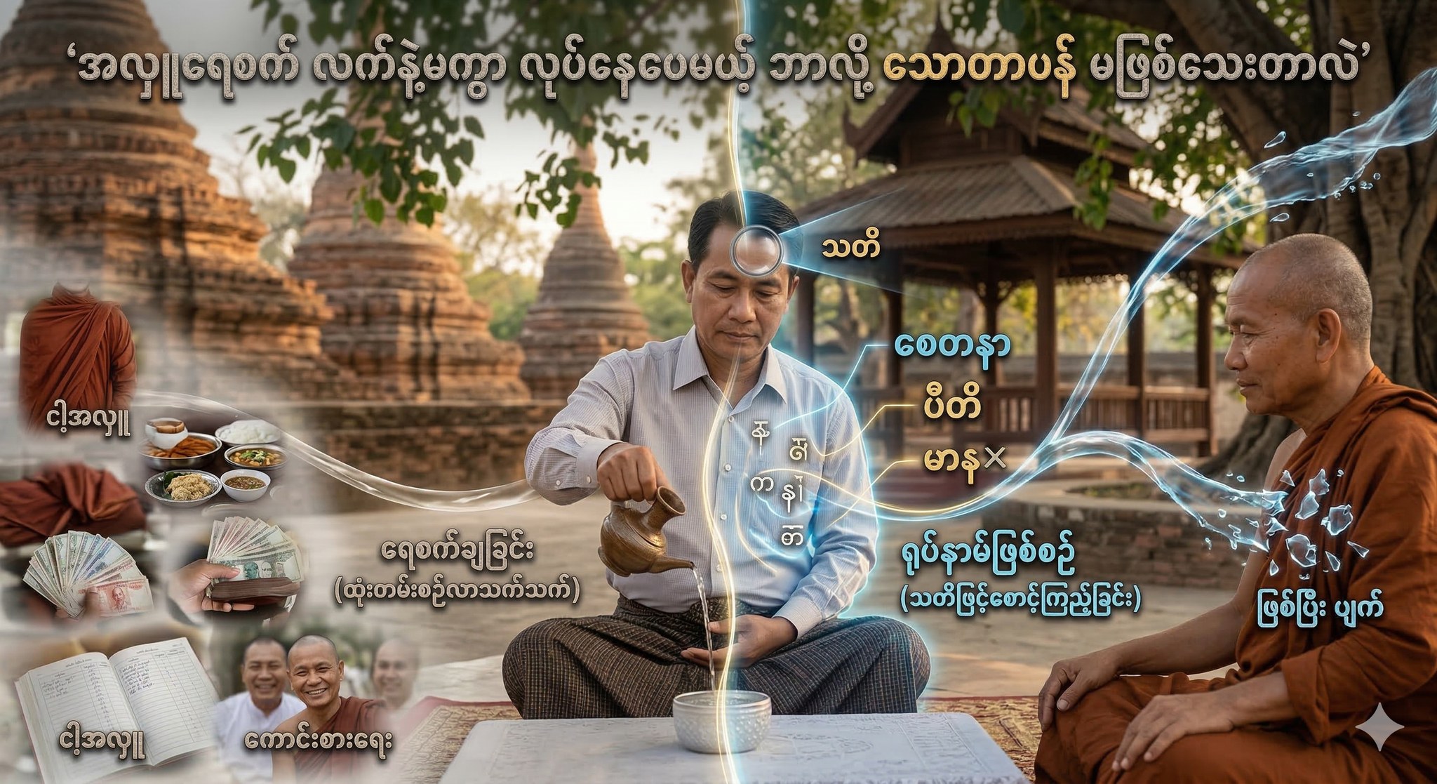 အလှူရေစက် လက်နဲ့မကွာ လုပ်နေပေမယ့် ဘာလို့ သောတာပန် မဖြစ်သေးတာလဲ