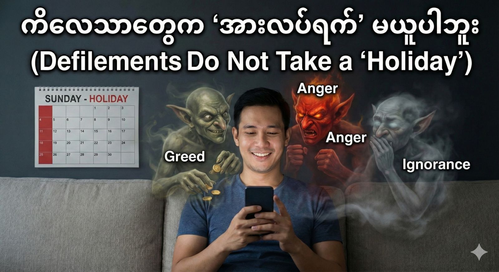 ကိလေသာတွေက “အားလပ်ရက်” မယူပါဘူး