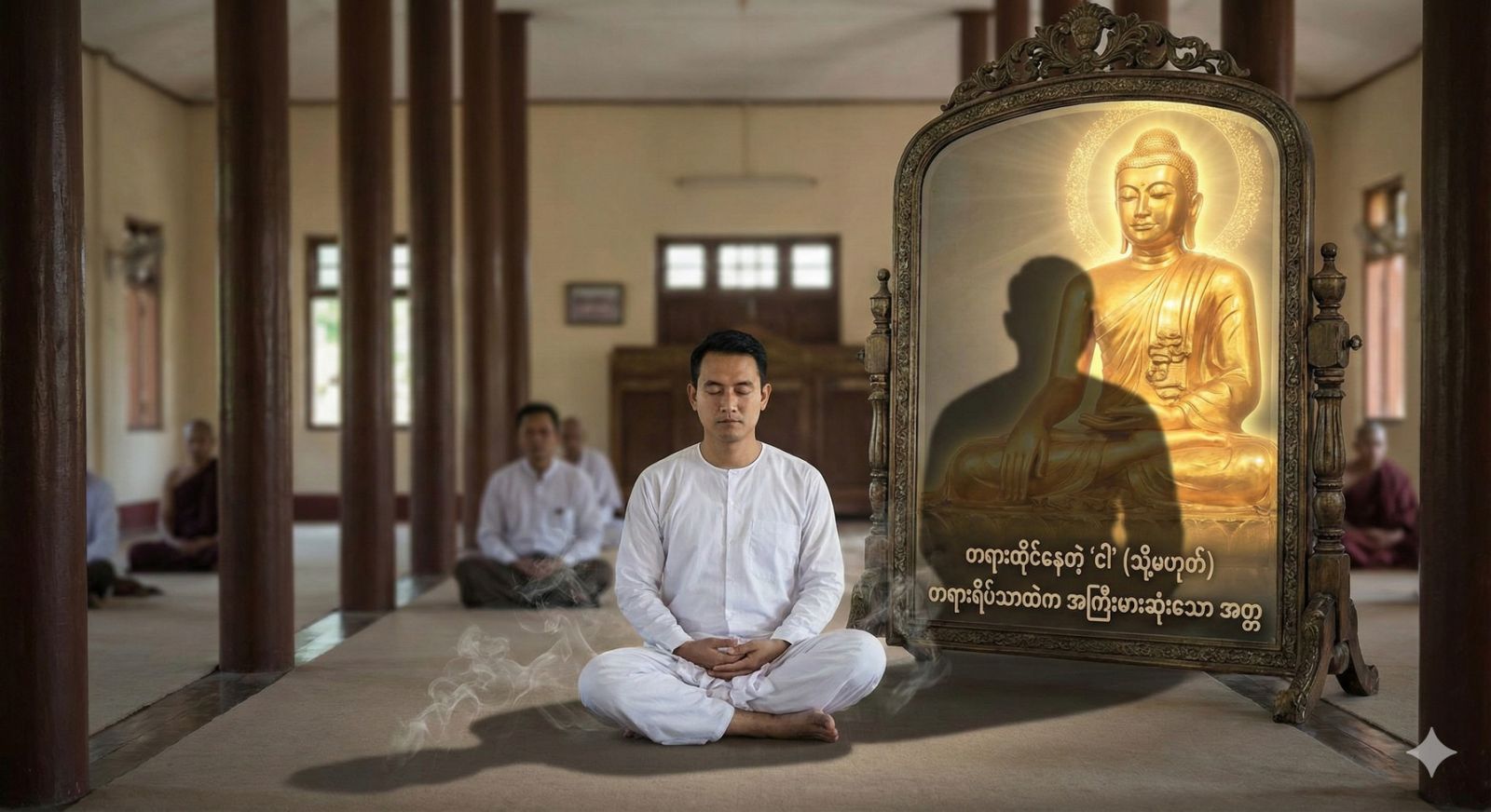 တရားထိုင်နေတဲ့ “ငါ” (သို့မဟုတ်) တရားရိပ်သာထဲက အကြီးမားဆုံးသော အတ္တ