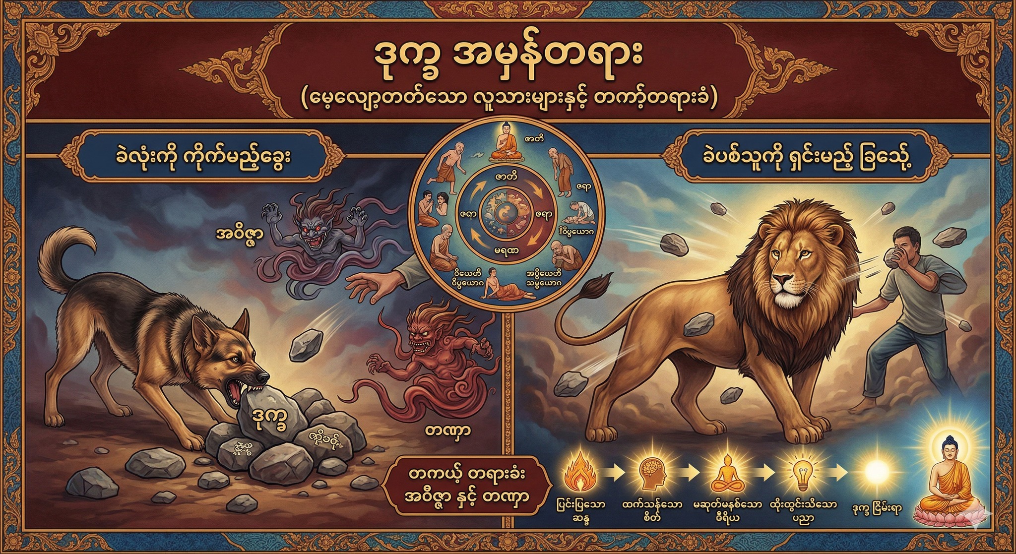 ဒုက္ခ အမှန်တရား (မေ့လျော့တတ်သော လူသားများနှင့် တကယ့် တရားခံ)