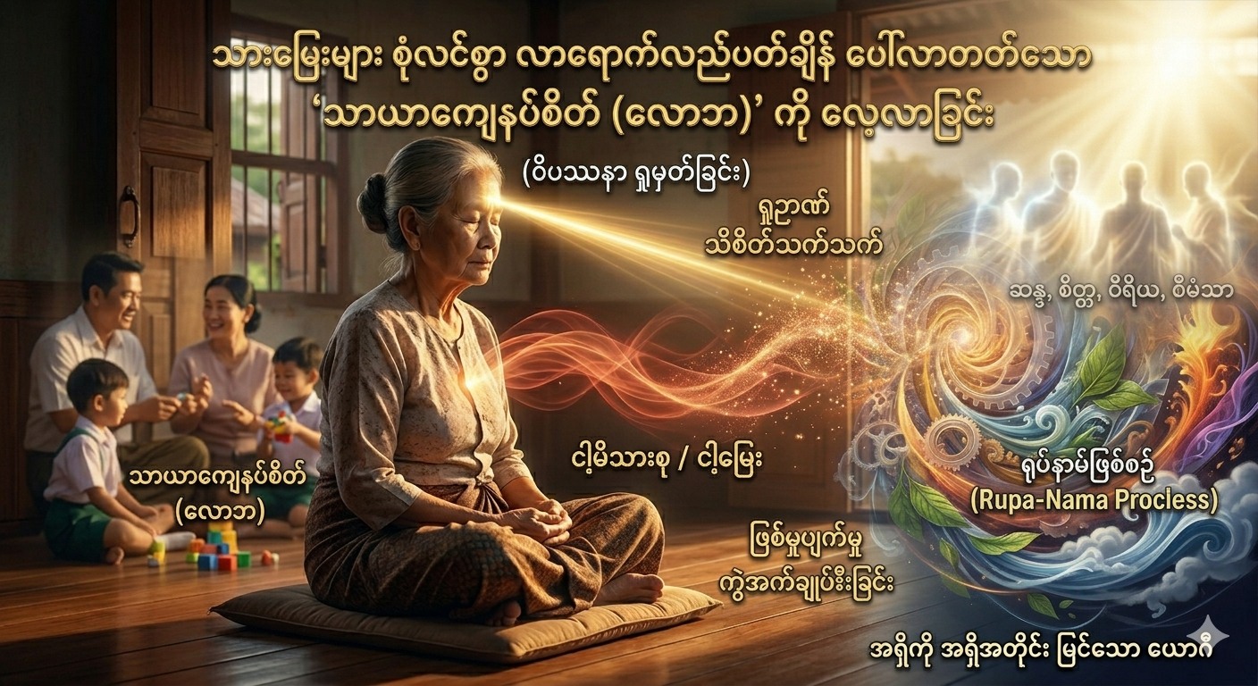 သားမြေးများ စုံလင်စွာ လာရောက်လည်ပတ်ချိန် ပေါ်လာတတ်သော “သာယာကျေနပ်စိတ် (လောဘ)” ကို လေ့လာခြင်း
