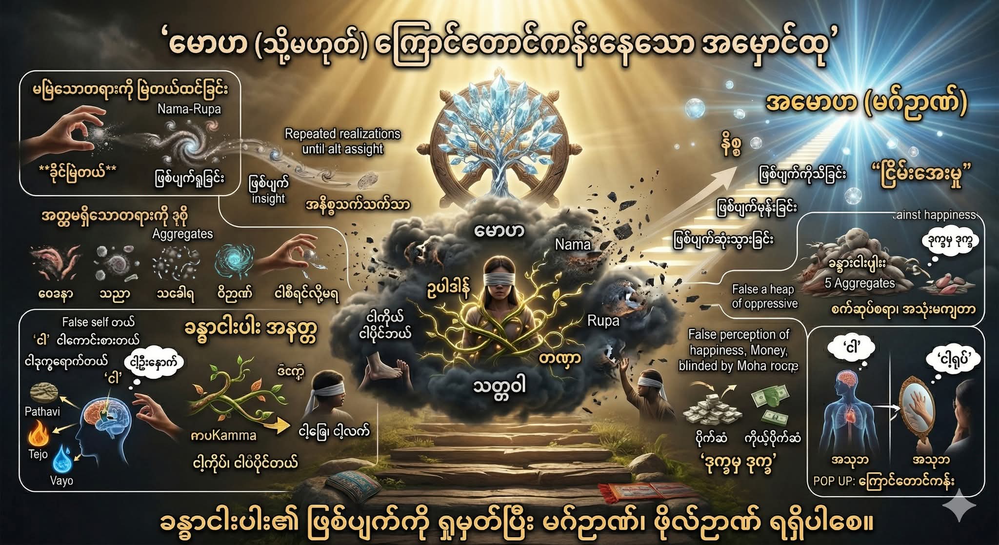 မောဟ (သို့မဟုတ်) ကြောင်တောင်ကန်းနေသော အမှောင်ထု