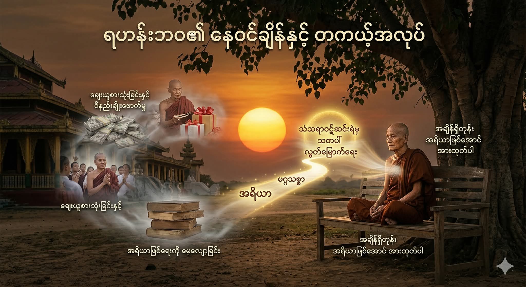 ရဟန်းဘဝ၏ နေဝင်ချိန် နှင့် တကယ့်အလုပ်