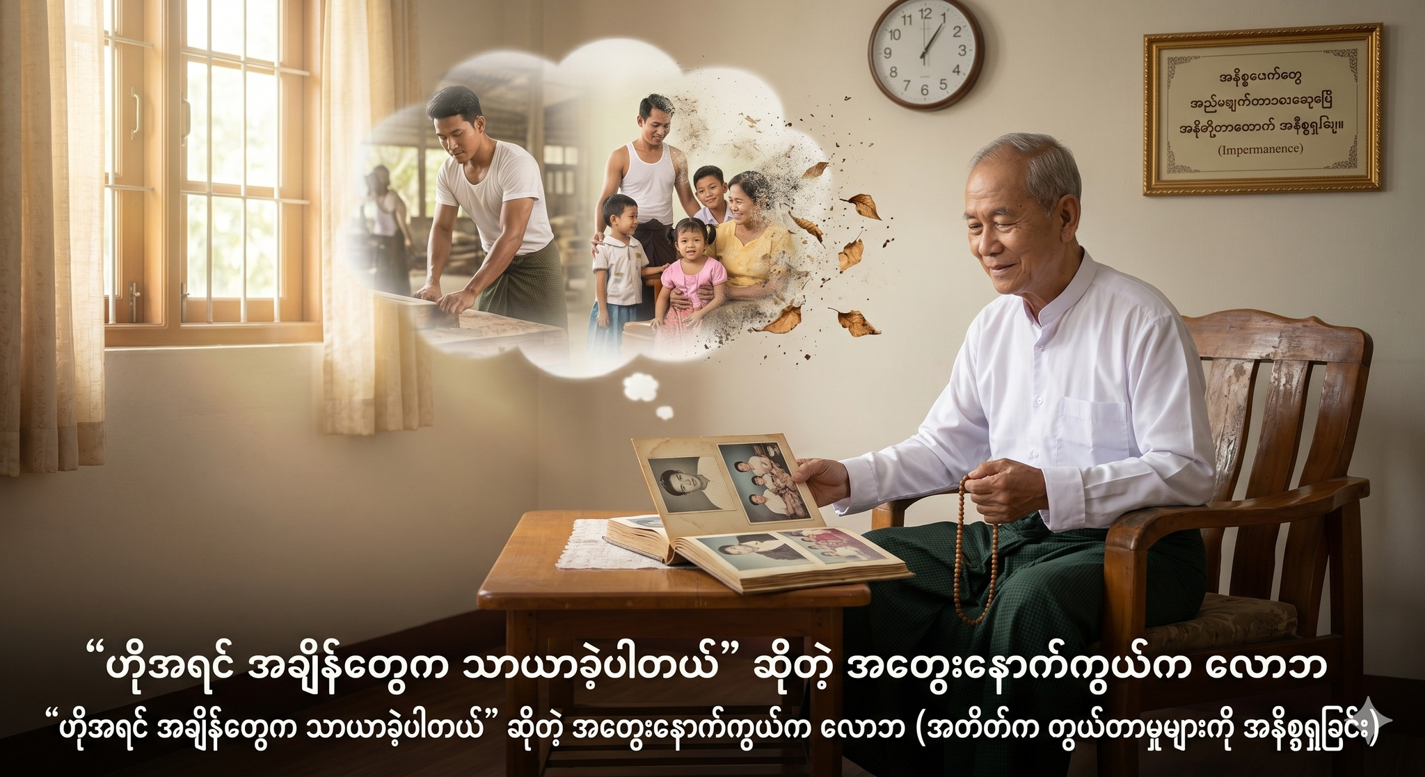 “ဟိုအရင် အချိန်တွေက သာယာခဲ့ပါတယ်” ဆိုတဲ့ အတွေးနောက်က ငုပ်လျှိုးနေတဲ့ လောဘ (အတိတ်က တွယ်တာမှုများကို အနိစ္စရှုခြင်း)