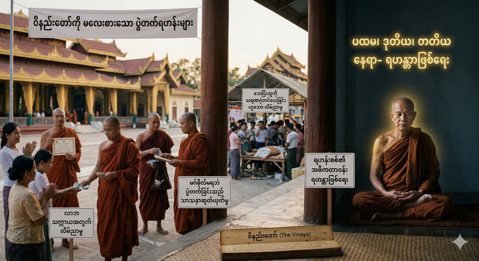 ပွဲတက်ရဟန်းဘဝ နှင့် အစစ်အမှန် လွတ်မြောက်ရေး
