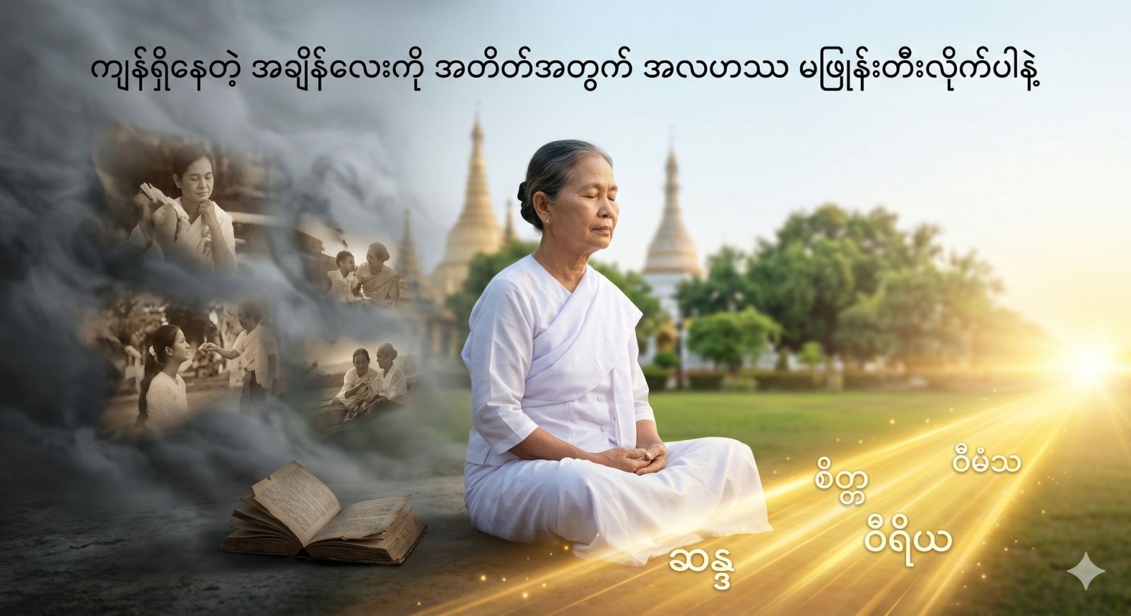 ကျန်ရှိနေတဲ့ အချိန်လေးကို အတိတ်အတွက် အလဟဿ မဖြုန်းတီးလိုက်ပါနဲ့ (အဓိပတိတရား လေးပါးဖြင့် လွတ်မြောက်ရာ လမ်းဖောက်ခြင်း)