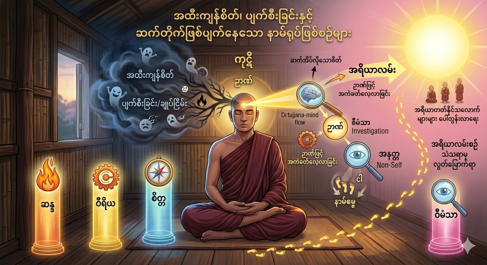 တစ်ပါးတည်း ဆိတ်ငြိမ်စွာ နေထိုင်ချိန်တွင် ပေါ်လာတတ်သော အထီးကျန်စိတ် သို့မဟုတ် ပျင်းရိစိတ်ကို ဖောက်ထွင်းသိမြင်ခြင်း