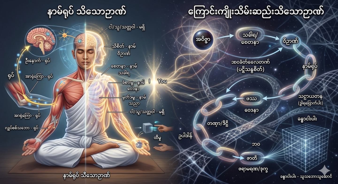 နာမ်ရုပ် သိသောဉာဏ် နှင့် ကြောင်းကျိုးသိမ်းဆည်းသိသောဉာဏ်