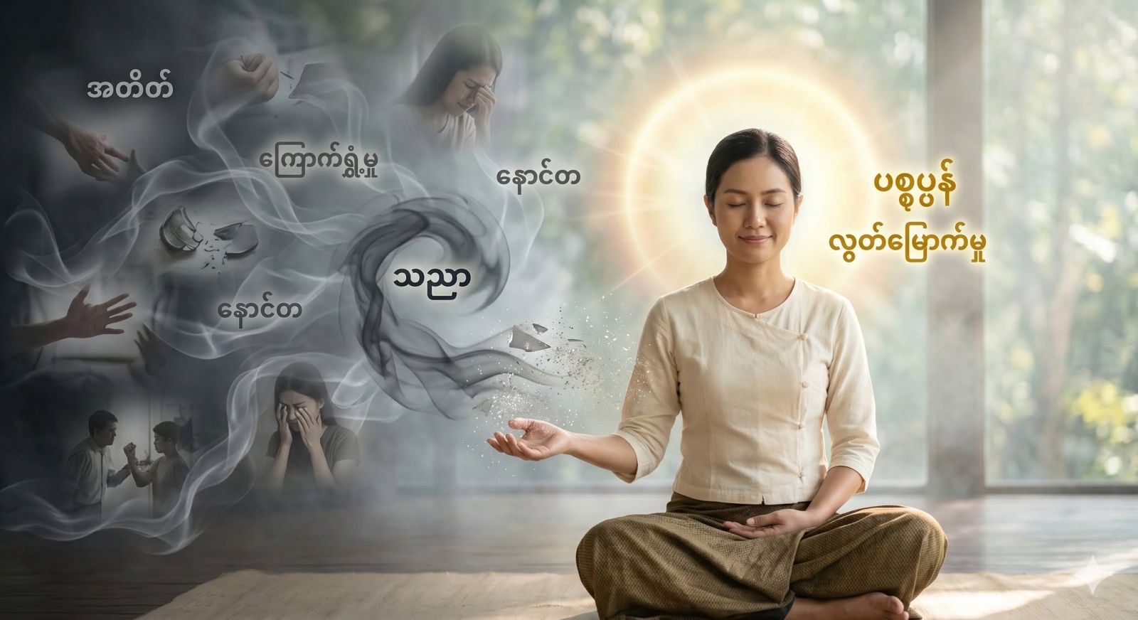 ကျွန်တော်တို့ကို အများဆုံး ဒုက္ခပေးနေတာက အတိတ်က အဖြစ်အပျက်တွေ၊ ကြောက်ရွံ့မှုတွေနဲ့ နောင်တတွေပါပဲ။
