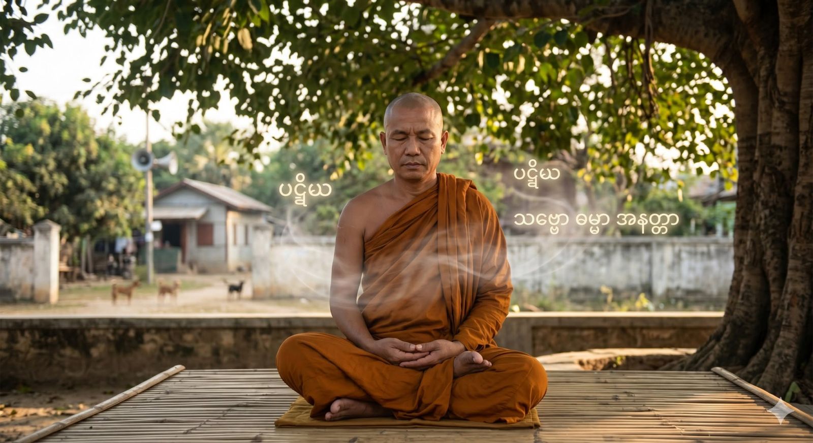 ဆိတ်ငြိမ်စွာ နေချိန်တွင် ပတ်ဝန်းကျင်မှ ခွေးဟောင်သံ၊ သီချင်းသံ၊ ဆူညံသံများ ကြားရသောအခါ အလိုမကျဘဲ တွန်းကန်နေသော စိတ် (ပဋိဃ) ကို ဖောက်ထွင်းသိမြင်ခြင်း