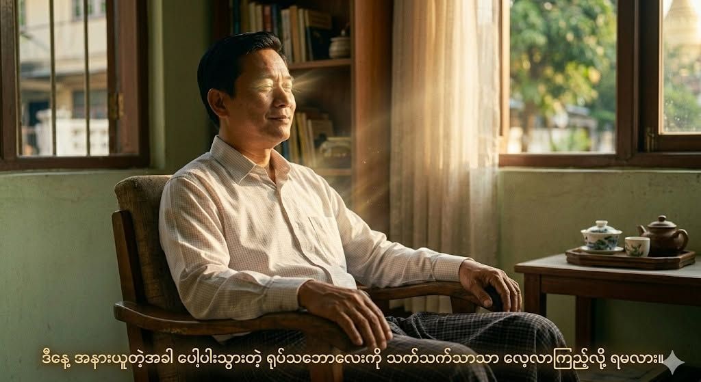 ပိတ်ရက်မှာ အိမ်မှာ အေးအေးဆေးဆေး အနားယူတဲ့အခါ “ငါ နားရပြီ၊ သက်တောင့်သက်သာ ရှိလိုက်တာ” လို့ ခံစားရတတ်တယ်။