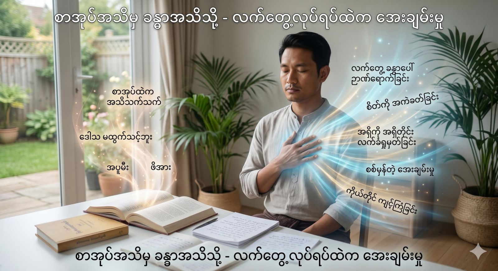 ကျွန်ုပ်တို့ တကယ်ရှာဖွေနေတဲ့ အေးချမ်းမှုဆိုတာ စာအုပ်တွေထဲမှာ ရှိသလား၊ လက်တွေ့လုပ်ရပ်မှာ ရှိသလား။