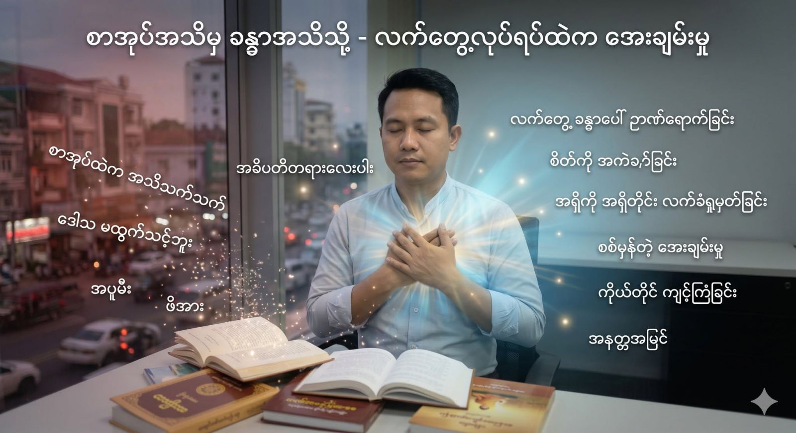 အချိန်ကုန်ခံ သင်ယူထားတဲ့ စာပေတွေက နေ့စဉ်ဘဝရဲ့ ပူလောင်မှုတွေကို တကယ်ပဲ ငြိမ်းအေးစေပါသလား။