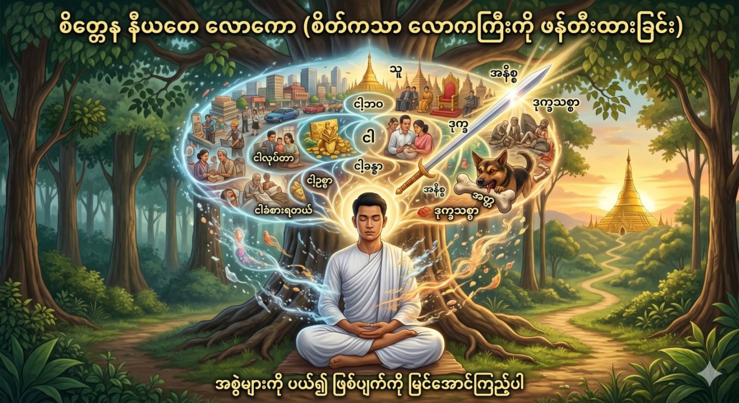 စိတ္တေန နီယတေ လောကော (စိတ်ကသာ လောကကြီးကို ဖန်တီးထားခြင်း)
