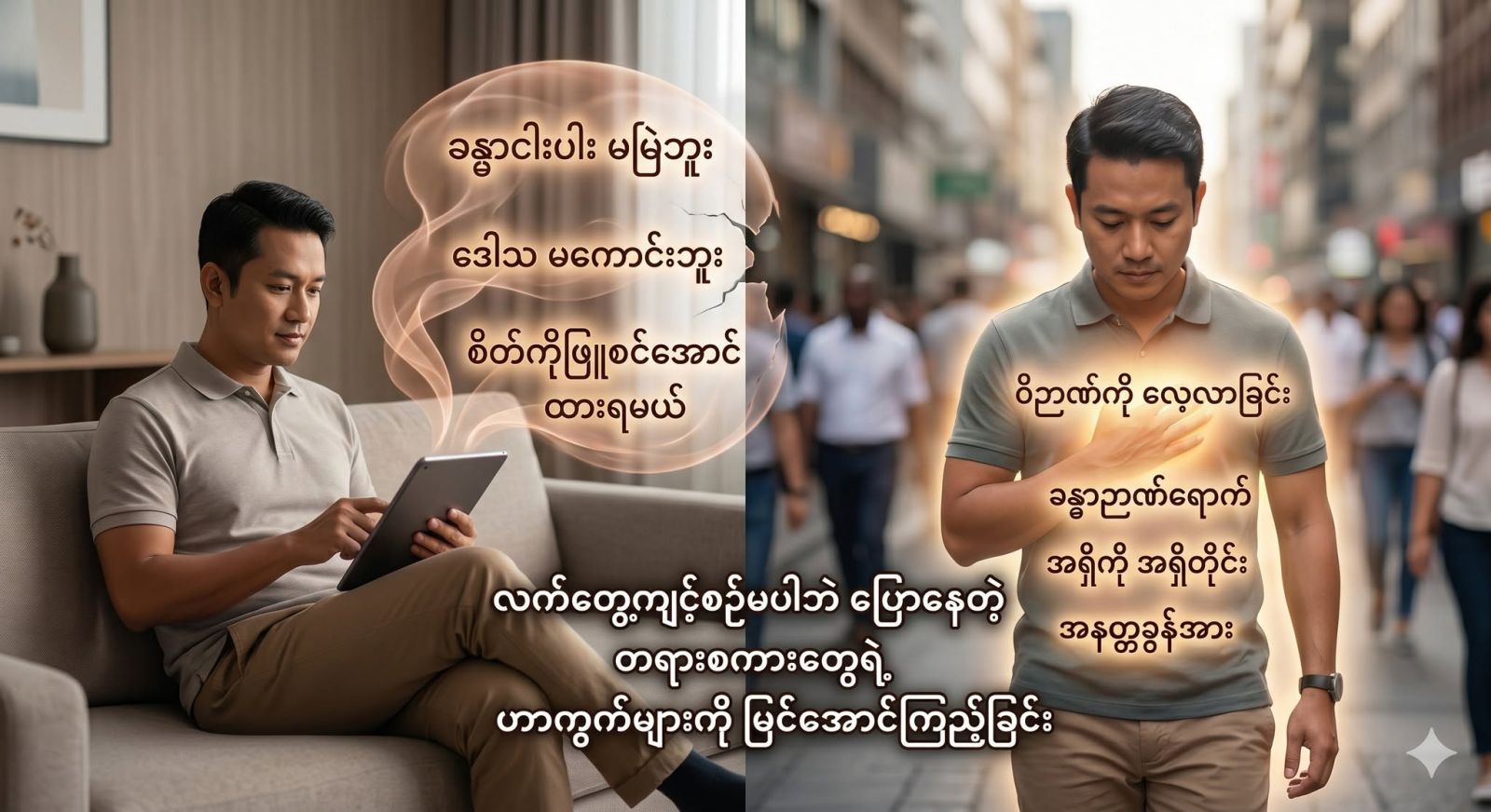 လက်တွေ့ကျင့်စဉ်မပါဘဲ ပြောနေတဲ့ တရားစကားတွေရဲ့ ဟာကွက်များကို မြင်အောင်ကြည့်ခြင်း။