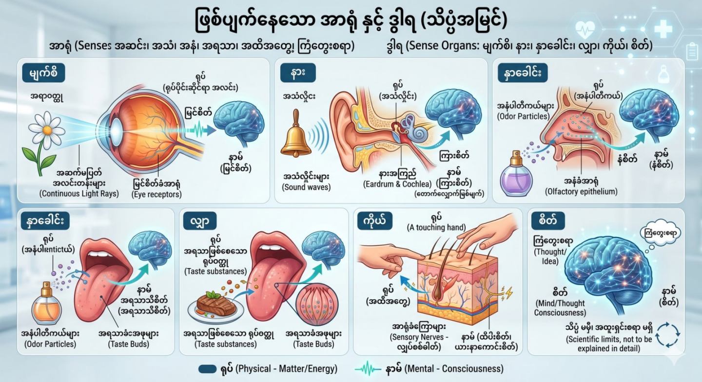 ဖြစ်ပျက်နေသော အာရုံ နှင့် ဒွါရ
