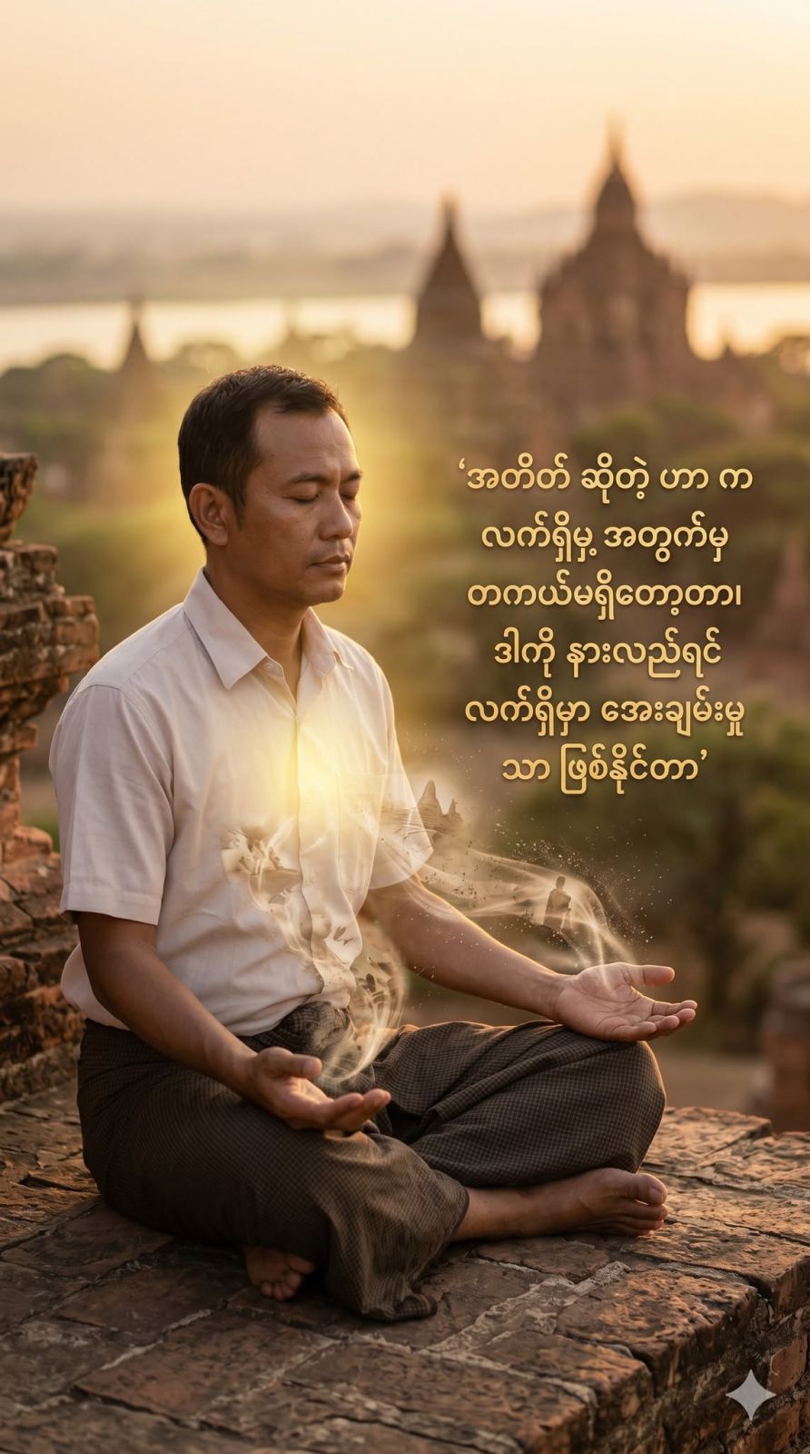 အရင်က လုပ်ခဲ့တဲ့ အမှားတွေအတွက် နောင်တရတာ၊ အပြစ်တင်တာတွေဟာ လက်ရှိမှာ တကယ်ဖြစ်နေတာ မဟုတ်ပါဘူး။