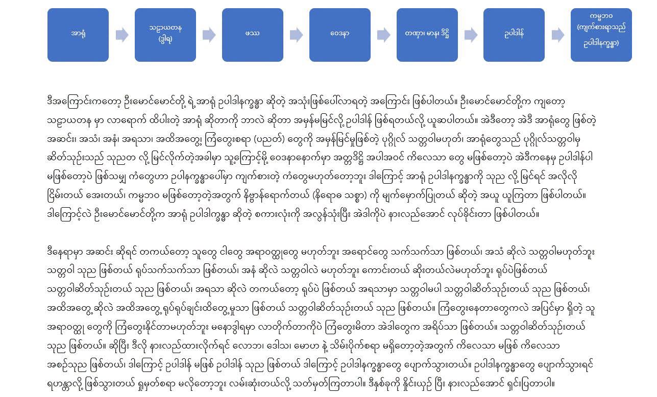 (ဝိပဿနာ မဂ္ဂင်ရှစ်ပါးလမ်းကြောင်း)