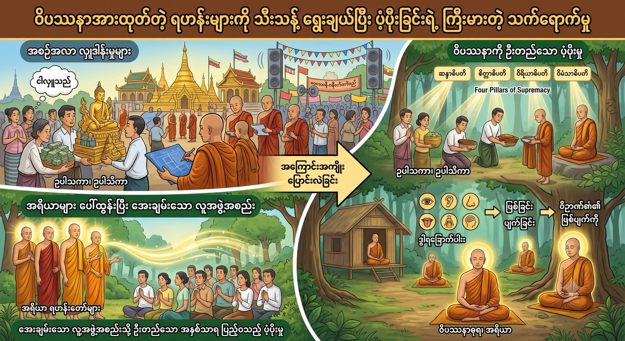 ဝိပဿနာအားထုတ်တဲ့ ရဟန်းများကို သီးသန့် ရွေးချယ်ပြီး ပံ့ပိုးခြင်းရဲ့ ကြီးမားတဲ့ သက်ရောက်မှု။