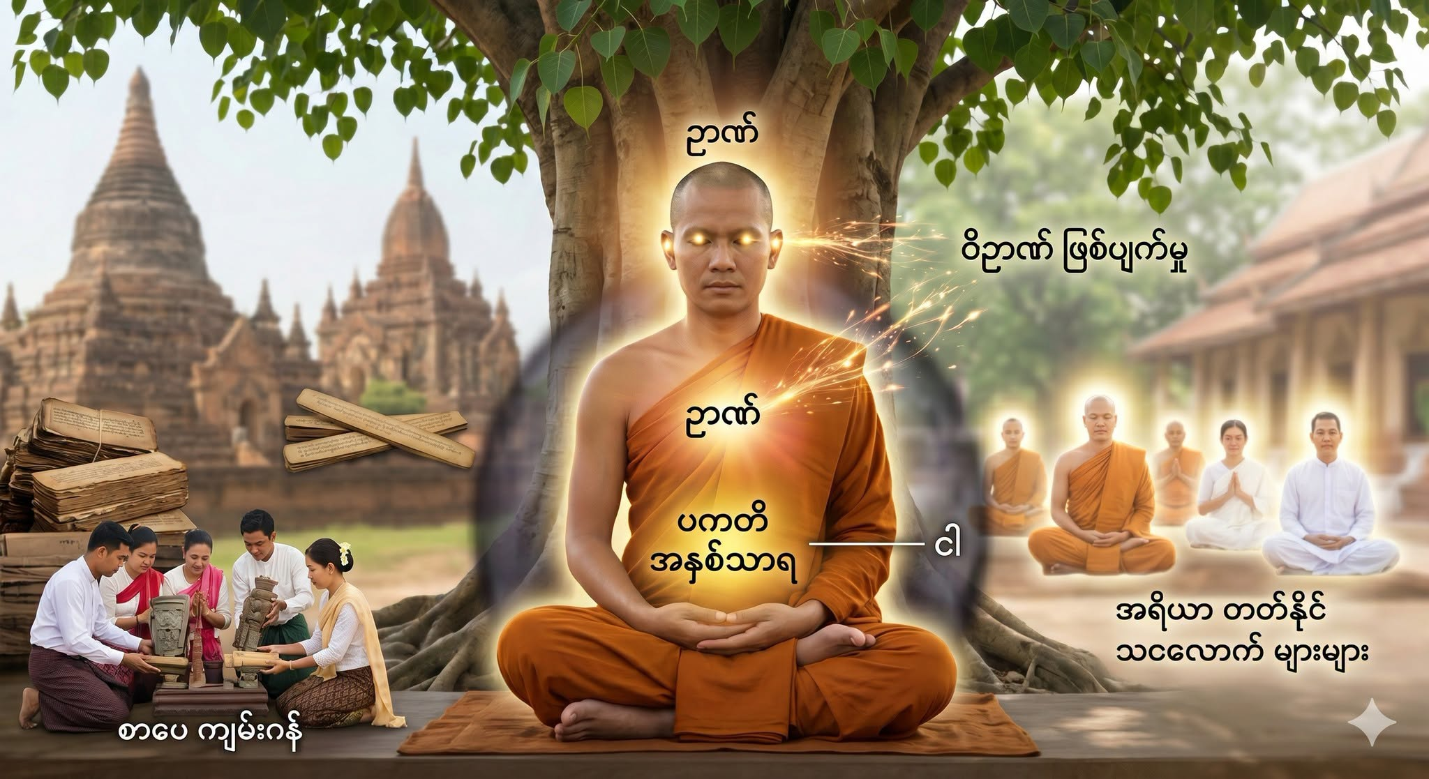 အနှစ်သာရကို ထိန်းသိမ်းဖို့ဆိုရင် ခန္ဓာပေါ် ဉာဏ်ရောက်တဲ့ ဝိပဿနာအလုပ်ကလွဲပြီး တခြားမရှိပါ။