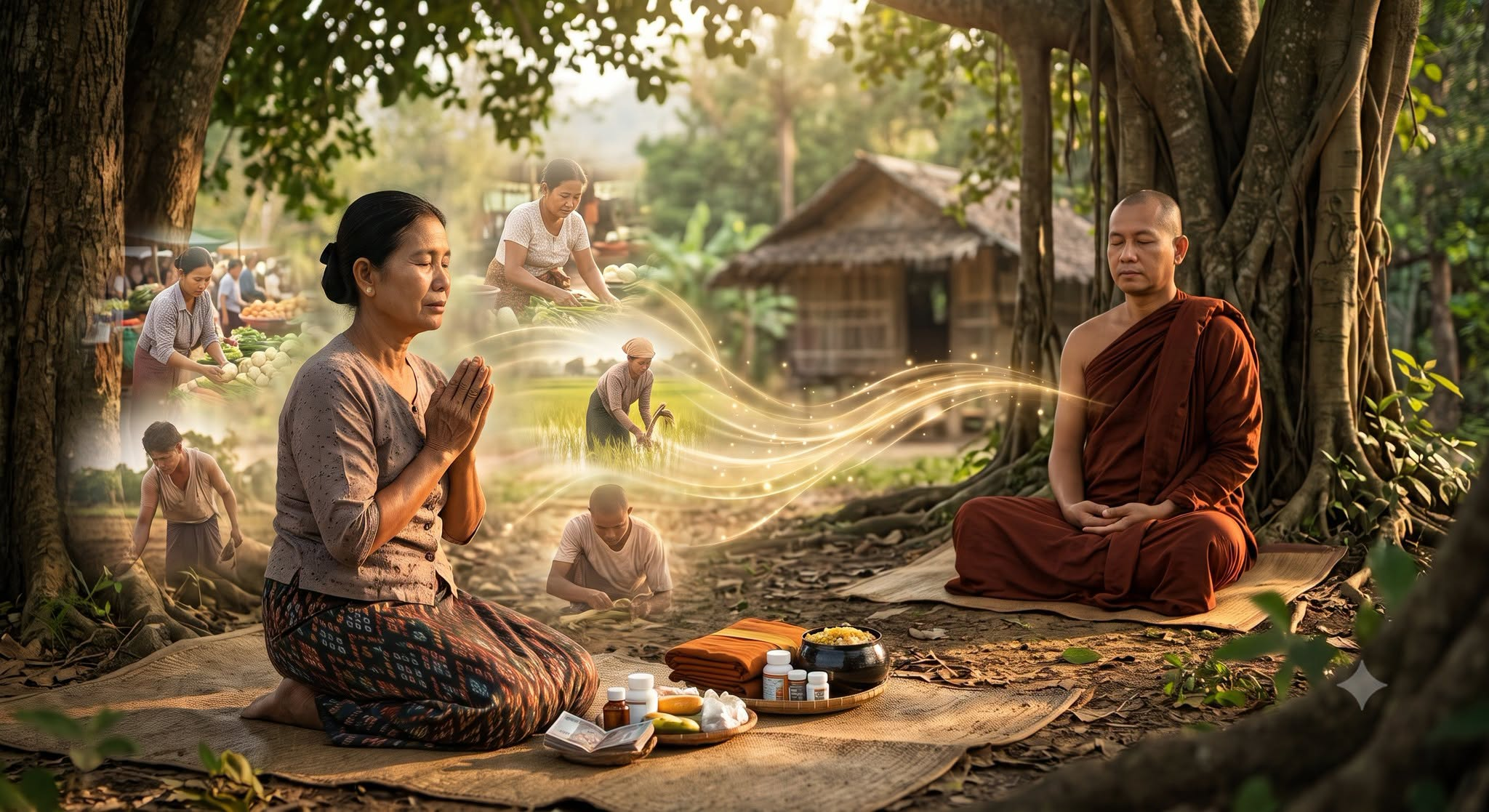 ကိုယ့်ရဲ့ချွေးနှဲစာက ရဟန်းတစ်ပါးကို သောတာပန်ဖြစ်စေဖို့ အထောက်အကူ ဖြစ်နေပါစေ။