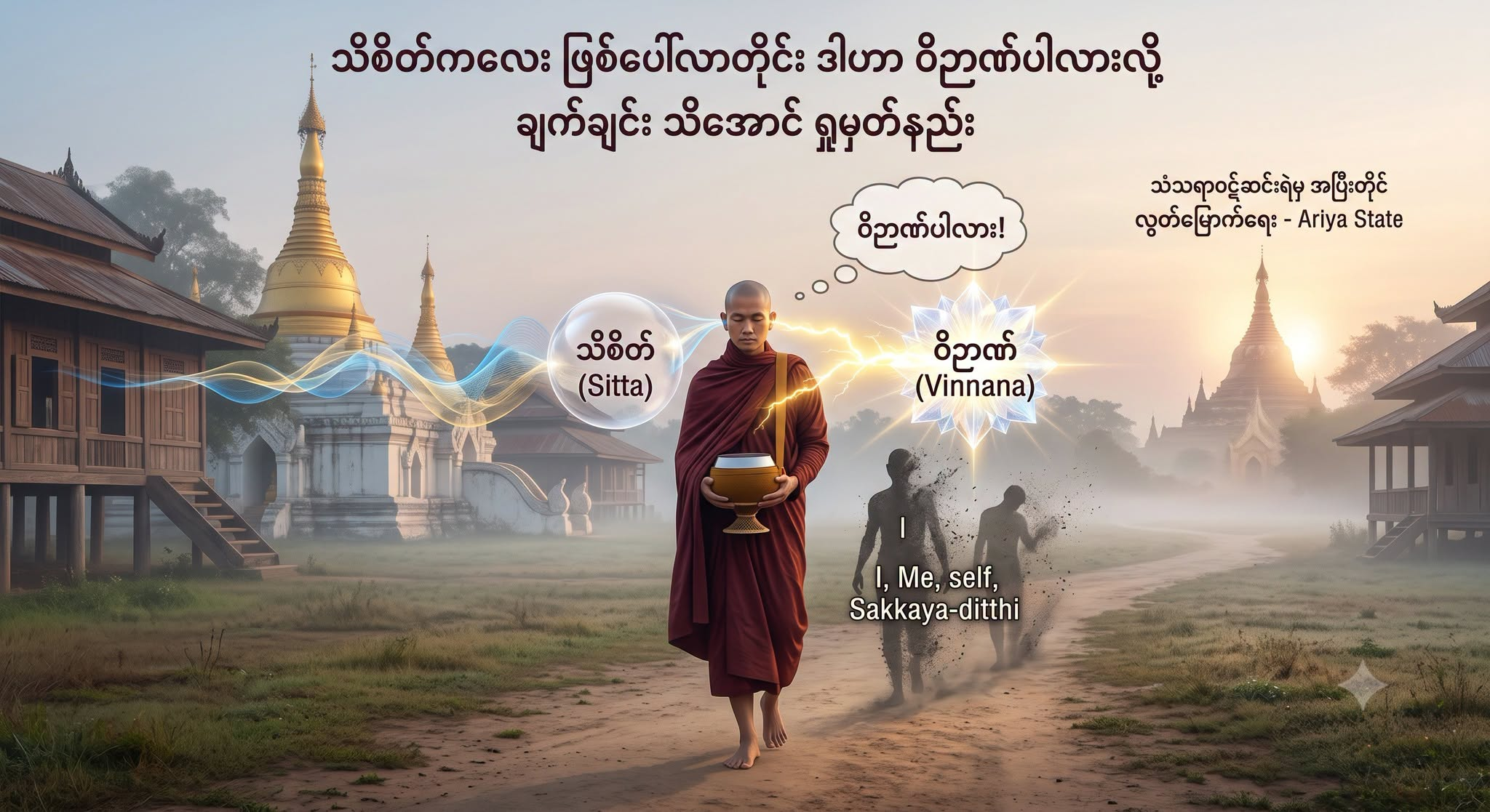 သိစိတ်ကလေး ဖြစ်ပေါ်လာတိုင်း ဒါဟာ ဝိဉာဏ်ပါလားလို့ ချက်ချင်း သိအောင် ရှုမှတ်နည်း