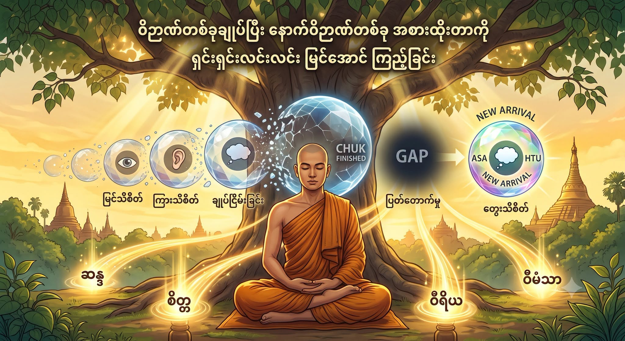 ဝိဉာဏ်တစ်ခုချုပ်ပြီး နောက်ဝိဉာဏ်တစ်ခု အစားထိုးတာကို ရှင်းရှင်းလင်းလင်း မြင်အောင် ကြည့်ခြင်း