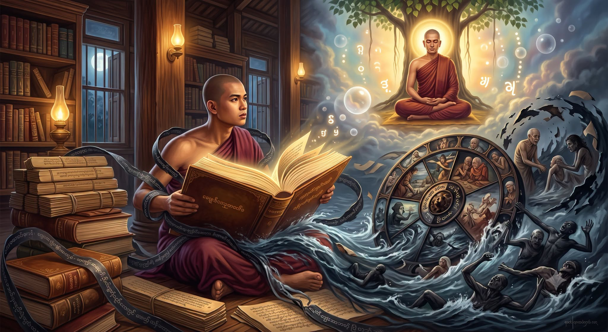 စာအုပ်ကြီးကို ဖက်ပြီး သံသရာလည်နေဦးမလား (စာသင်သားရဟန်းများအတွက် ဝိပဿနာ သတိပေးချက်)
