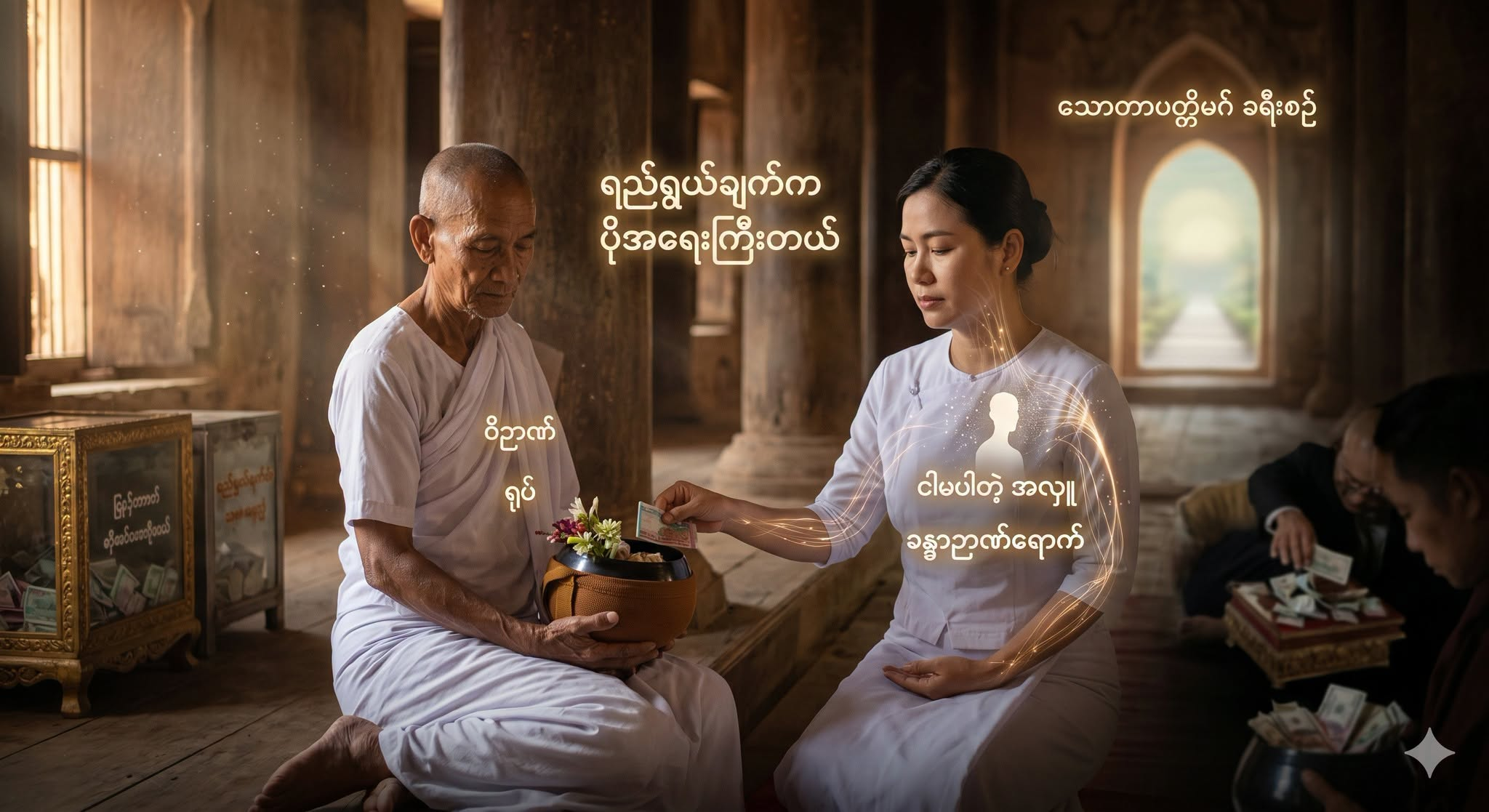 ပမာဏ အနည်းအများထက် ရည်ရွယ်ချက်က ပိုအရေးကြီးတဲ့ အလှူဒါနရဲ့ သဘောတရား