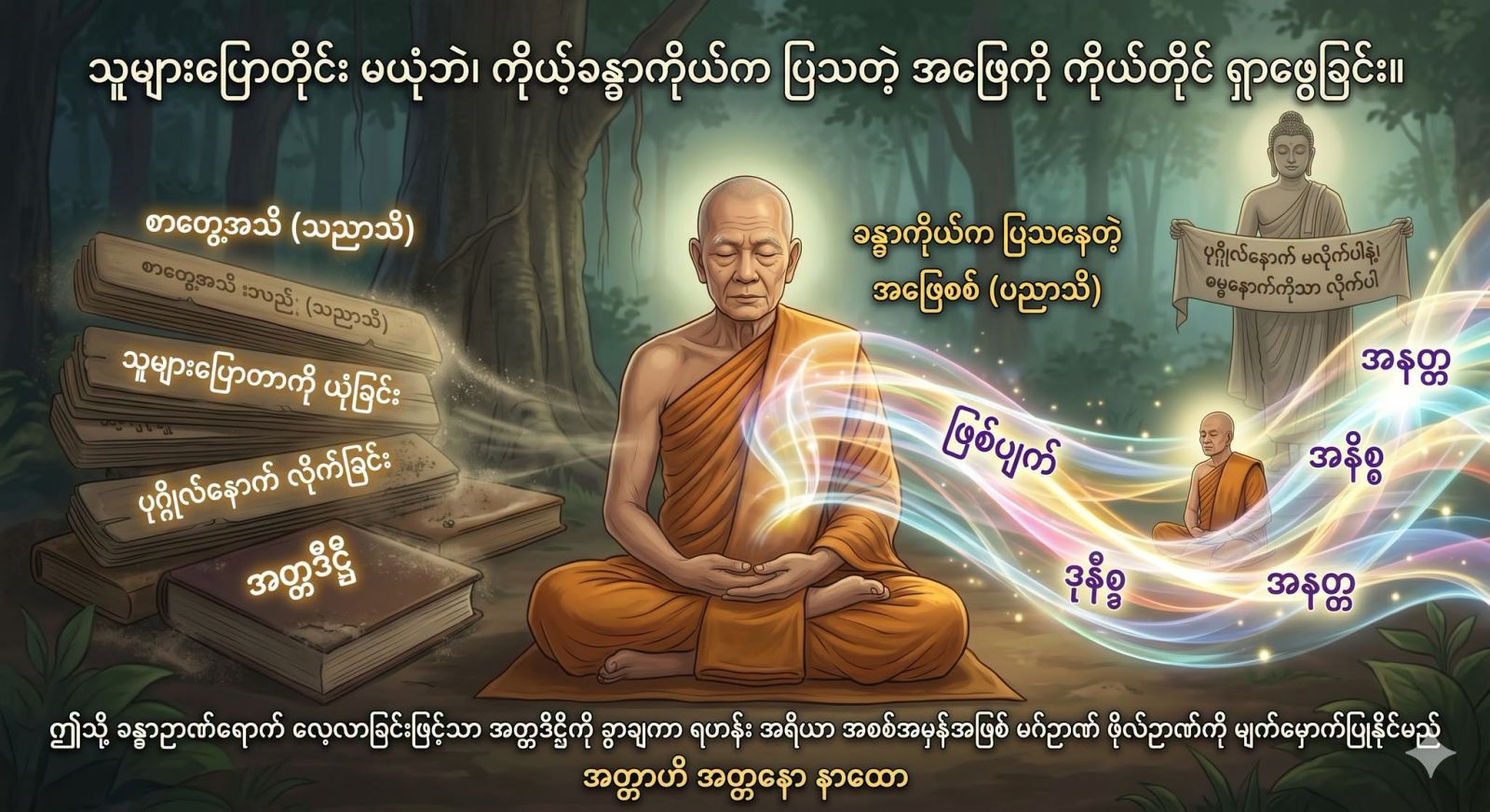 သူများပြောတိုင်း မယုံဘဲ ခန္ဓာကိုယ်က ပြသနေတဲ့ အဖြေကို ကိုယ်တိုင် ရှာဖွေကြည့်ခြင်း။