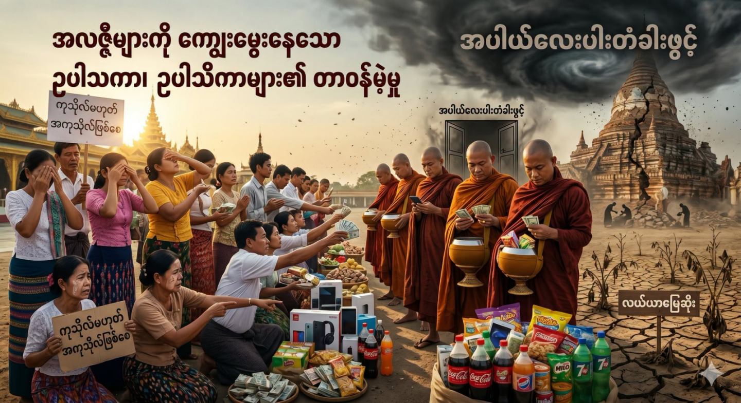 အလဇ္ဇီများကို ကျွေးမွေးနေသော ဥပါသကာ၊ ဥပါသိကာများ၏ တာဝန်မဲ့မှု