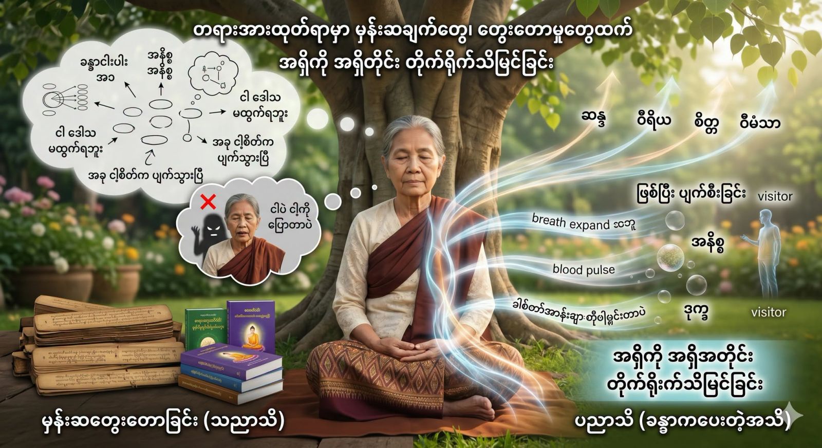 တရားအားထုတ်ရာမှာမှန်းဆချက်တွေ၊ တွေးတောမှုတွေထက် အရှိကို အရှိတိုင်း တိုက်ရိုက်သိမြင်ခြင်း။