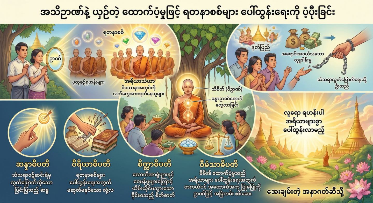 အသိဉာဏ်နဲ့ ယှဉ်တဲ့ ထောက်ပံ့မှုဖြင့် ရတနာစစ်များ ပေါ်ထွန်းရေးကို ပံ့ပိုးခြင်း။