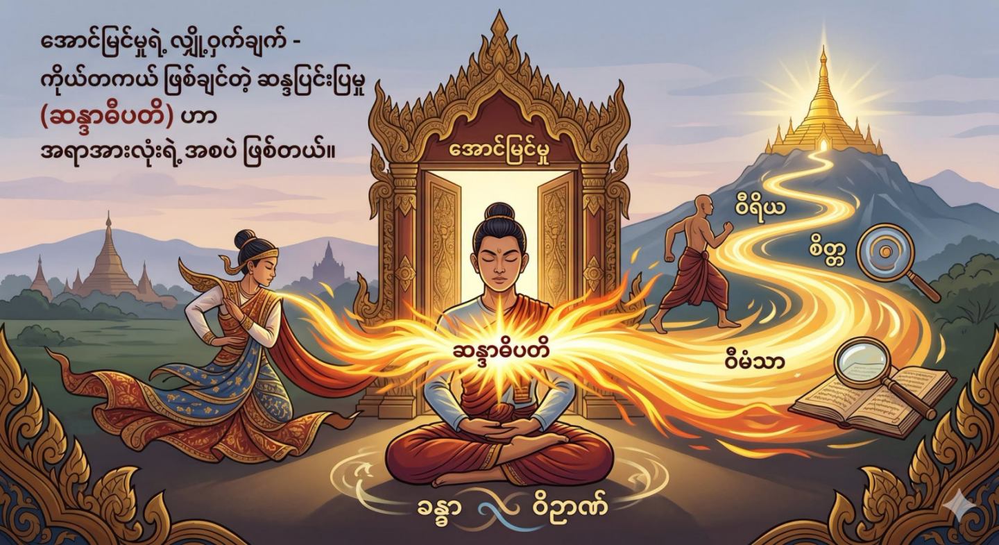 အောင်မြင်မှုရဲ့ လျှို့ဝှက်ချက် – ကိုယ်တကယ် ဖြစ်ချင်တဲ့ ဆန္ဒပြင်းပြမှု (ဆန္ဒာဓိပတိ) ဟာ အရာအားလုံးရဲ့ အစပဲ ဖြစ်တယ်။