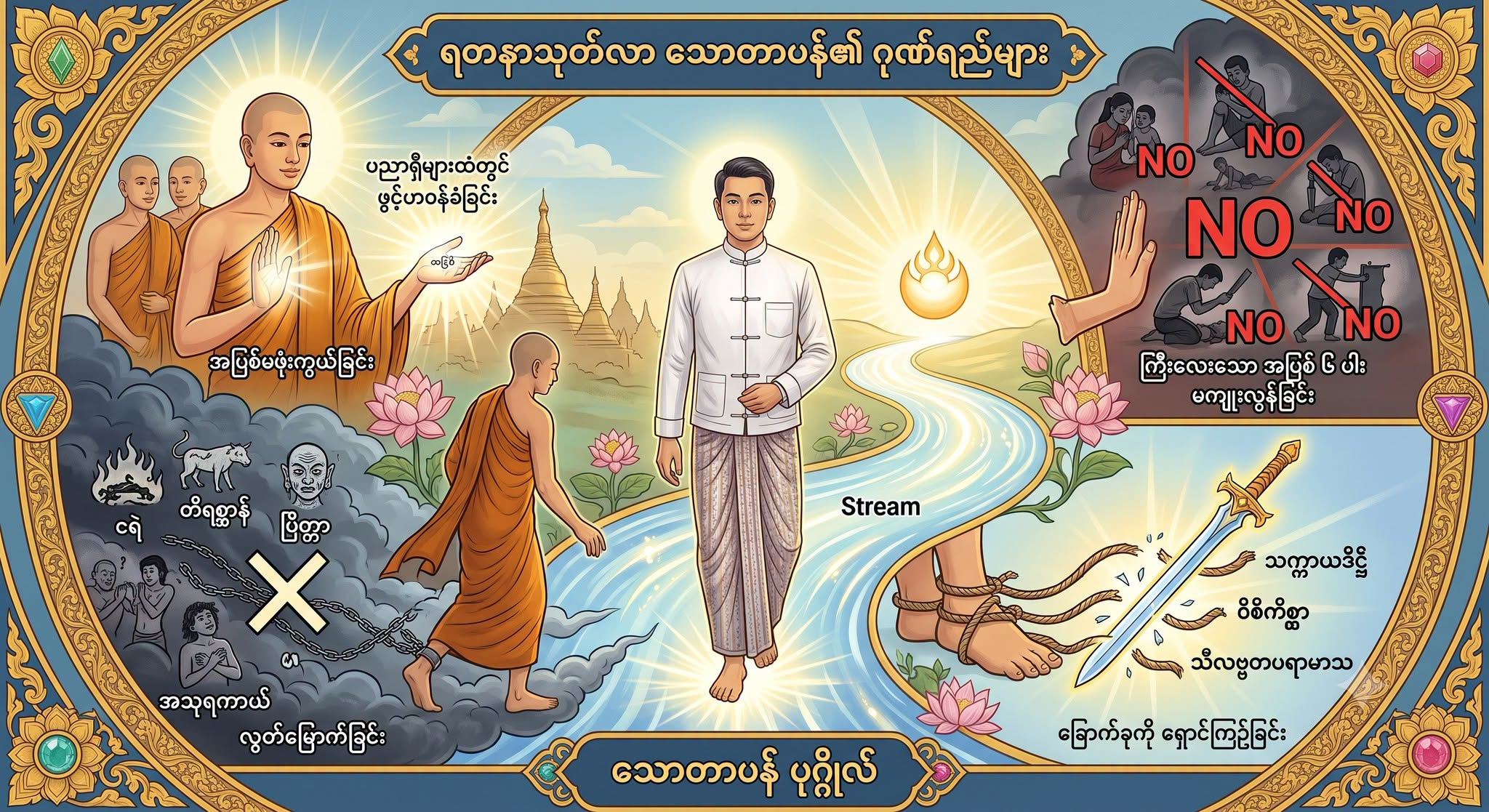 ရတနာသုတ်လာ သောတာပန်တို့၏ ဂုဏ်ရည်များ