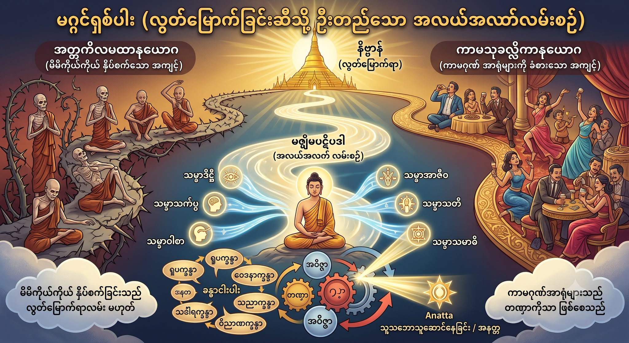 မဂ္ဂင်ရှစ်ပါး (လွတ်မြောက်ခြင်းဆီသို့ ဦးတည်သော အလယ်အလတ်လမ်းစဉ်)