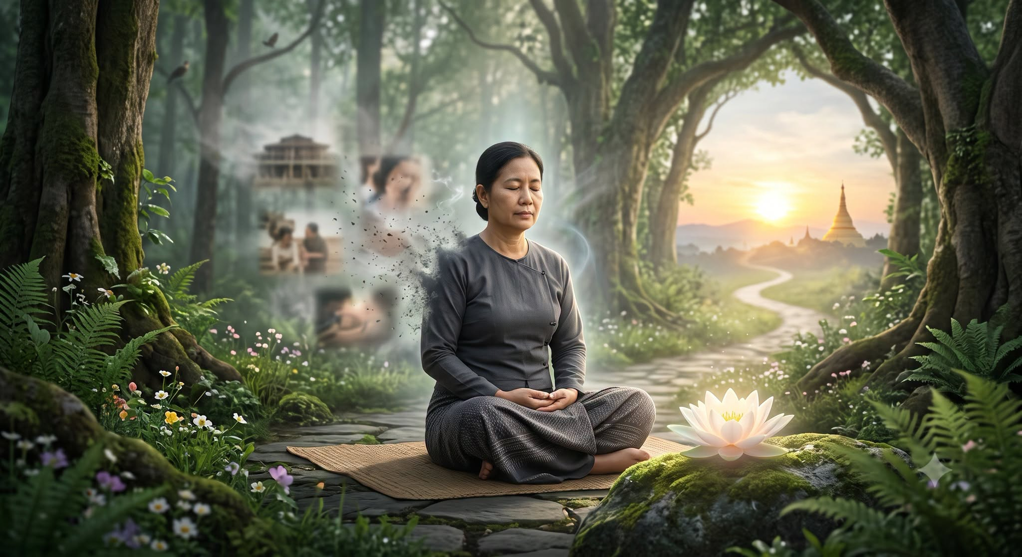 ပြီးဆုံးသွားတဲ့ အတိတ်ကို လွှတ်ချပြီး၊ ပစ္စုပ္ပန်တည့်တည့်က အရှိတရားနဲ့ အနာဂတ်အတွက်ကိုသာ စဉ်းစားခြင်း