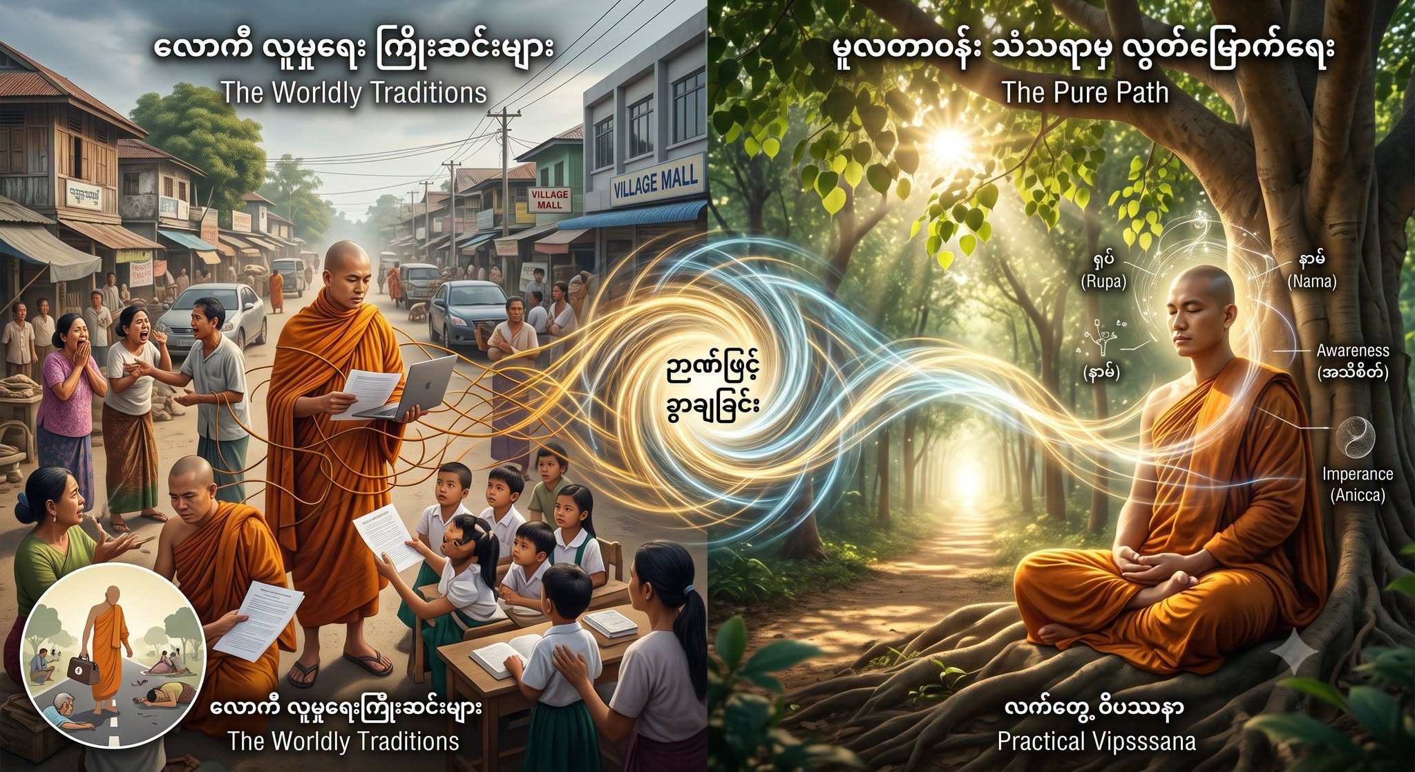 လူမှုရေးတာဝန်များကို ခွာချပြီး ရဟန်းဘဝရဲ့ မူလတာဝန်ကိုသာ ရဲရဲဝံ့ဝံ့ ထမ်းဆောင်ခြင်း။