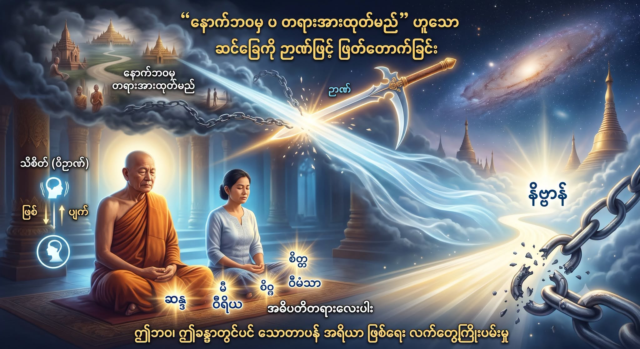 နောက်ဘဝမှ တရားအားထုတ်မည် ဟူသော ဆင်ခြေကို ဉာဏ်ဖြင့် ဖြတ်တောက်ခြင်း