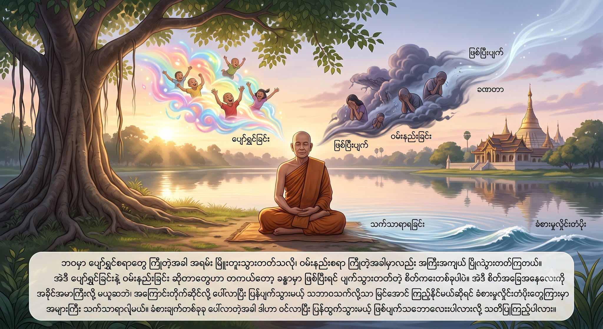 ဘဝမှာ ပျော်ရွှင်စရာတွေ ကြုံတဲ့အခါ အရမ်း မြူးတူးသွားတတ်သလို၊ ဝမ်းနည်းစရာ ကြုံတဲ့အခါမှာလည်း အကြီးအကျယ် ပြိုလဲသွားတတ်ကြတယ်။