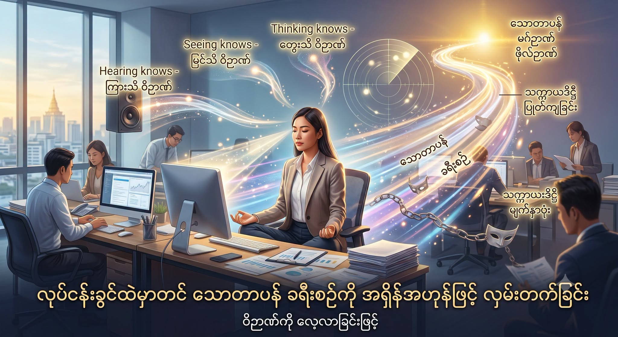ဝိဉာဏ်ကိုလေ့လာခြင်းဖြင့် လုပ်ငန်းခွင်ထဲမှာတင် သောတာပန် ခရီးစဉ်ကို အရှိန်အဟုန်ဖြင့် လှမ်းတက်ခြင်း