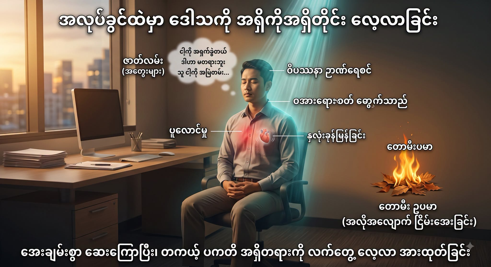 အလုပ်ထဲမှာ အဆင်မပြေမှုကြောင့် ပေါ်လာတဲ့ ဒေါသစိတ်ကို အရှိကိုအရှိတိုင်း လေ့လာခြင်း