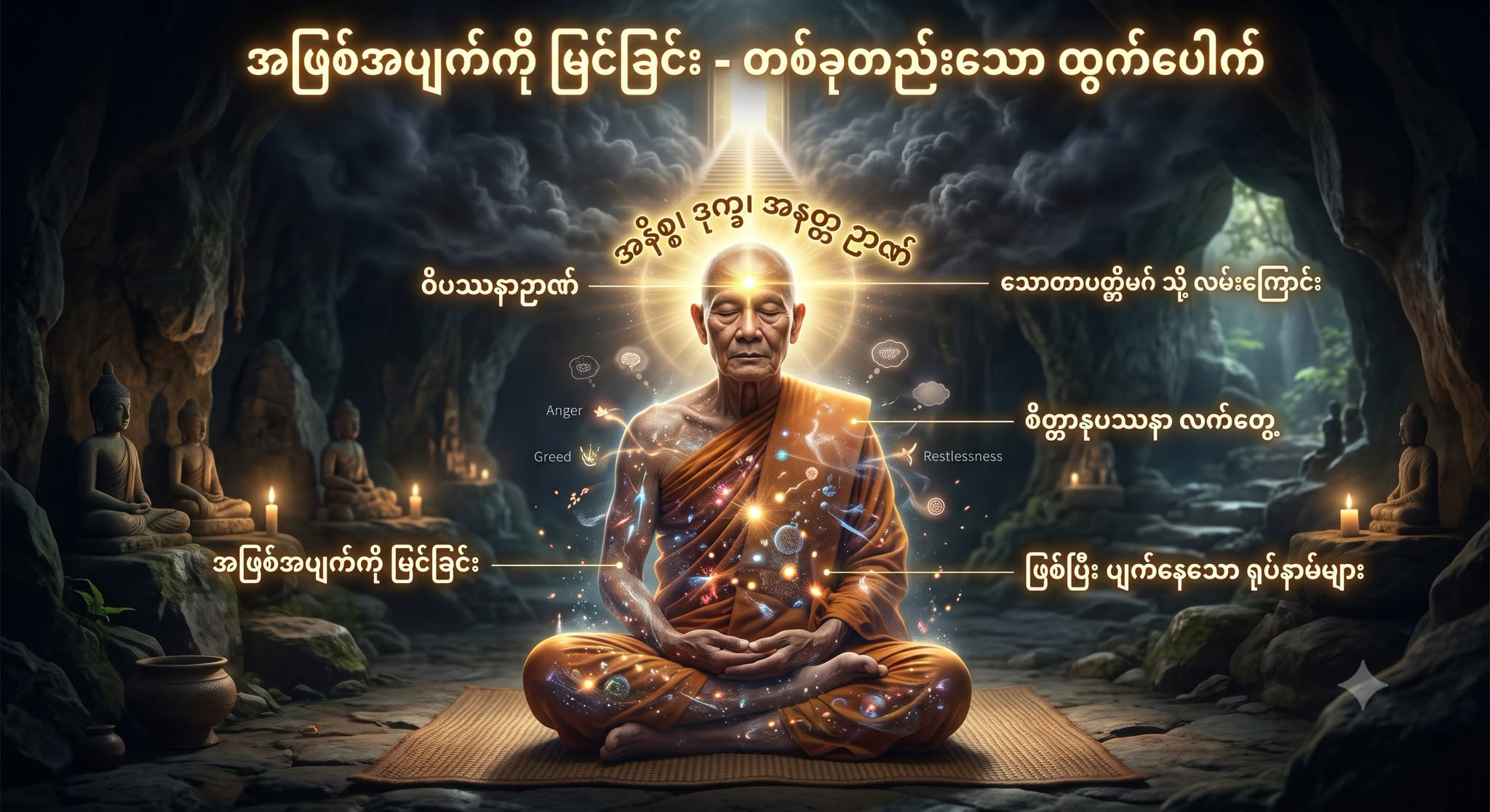 အဖြစ်အပျက်ကို သေချာမြင်လာတဲ့အခါ တရားအားထုတ်ခြင်းဆိုတဲ့ တစ်ခုတည်းသော ထွက်ပေါက်ကို ယုံကြည်လာခြင်း။