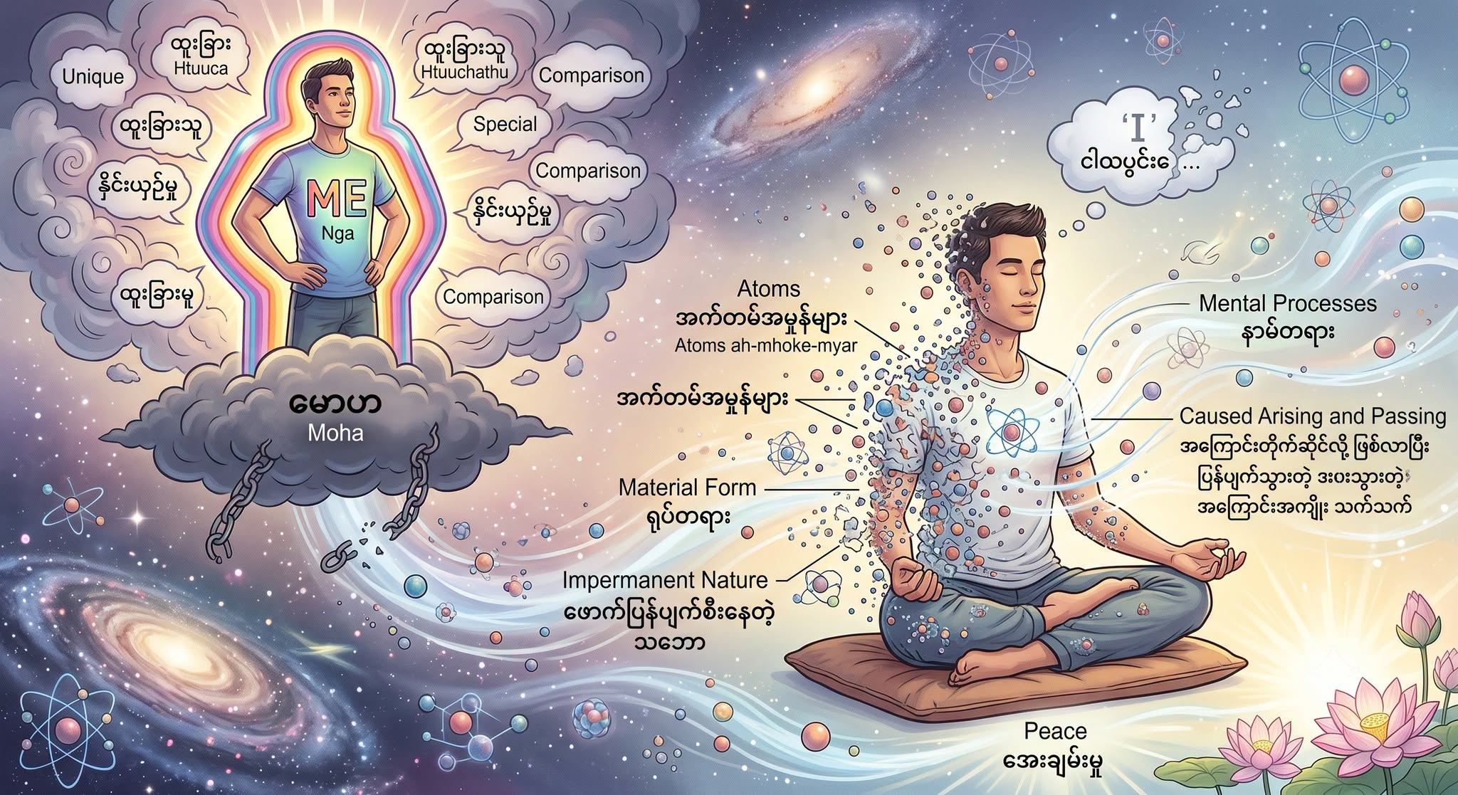 ကျွန်တော်တို့ဟာ ကိုယ့်ကိုယ်ကိုယ် သီးခြားဖြစ်တည်နေတဲ့ ထူးခြားသူတွေလို့ ထင်နေတတ်ကြတယ်။
