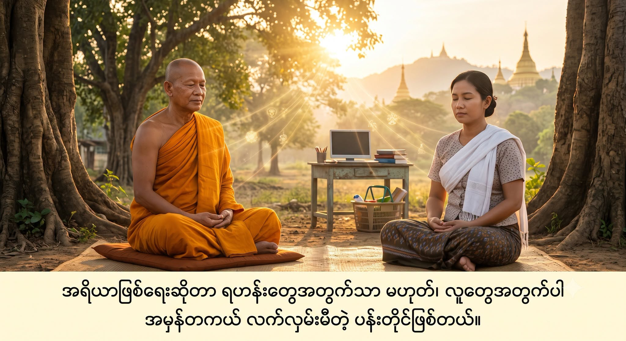 အရိယာဖြစ်ရေးဆိုတာ ရဟန်းတွေအတွက်သာ မဟုတ်၊ လူတွေအတွက်ပါ အမှန်တကယ် လက်လှမ်းမီတဲ့ ပန်းတိုင်ဖြစ်တယ်။