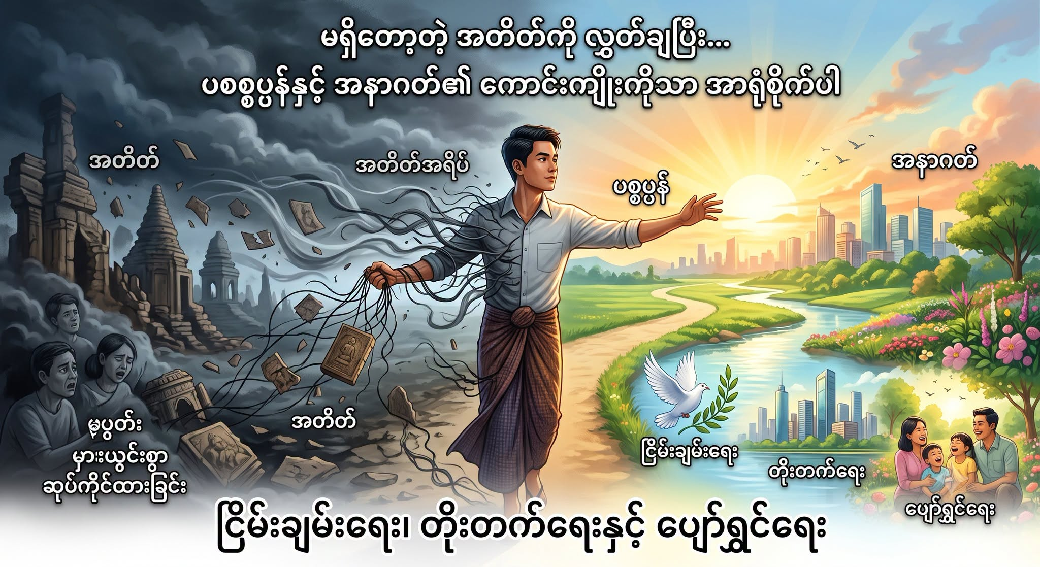လူတွေဟာ မရှိတော့တဲ့ အတိတ်ကို တကယ်ရှိတယ်လို့ မှားယွင်းစွာ ဆုပ်ကိုင်ထားကြတယ်။